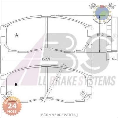 Xcl9abs Jeu 4 Plaquettes Frein Avant Pour Mitsubishi Space Runner Diesel 1991>19 - Photo 2/4