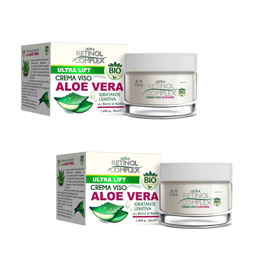Stock 2 creme viso antirughe lenitiva protettiva aloe vera lift Retinol Complex