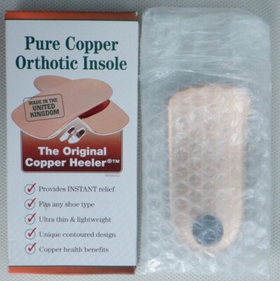 PURE COPPER ORTHOTIC INSOLE THE ORIGINAL COPPER HEELER SIZE ARTHRITIS  THERAPY UK