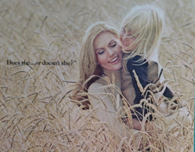 Vintage 1970's 2-page Ad Miss Clairol Hair Coloring Bath Does She Or Doesn't She