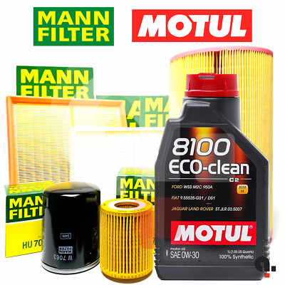 Inspektionskit Für Fiat 500X 1.6 Multijet Filter Mann + 5LT Öl Motul 0W30