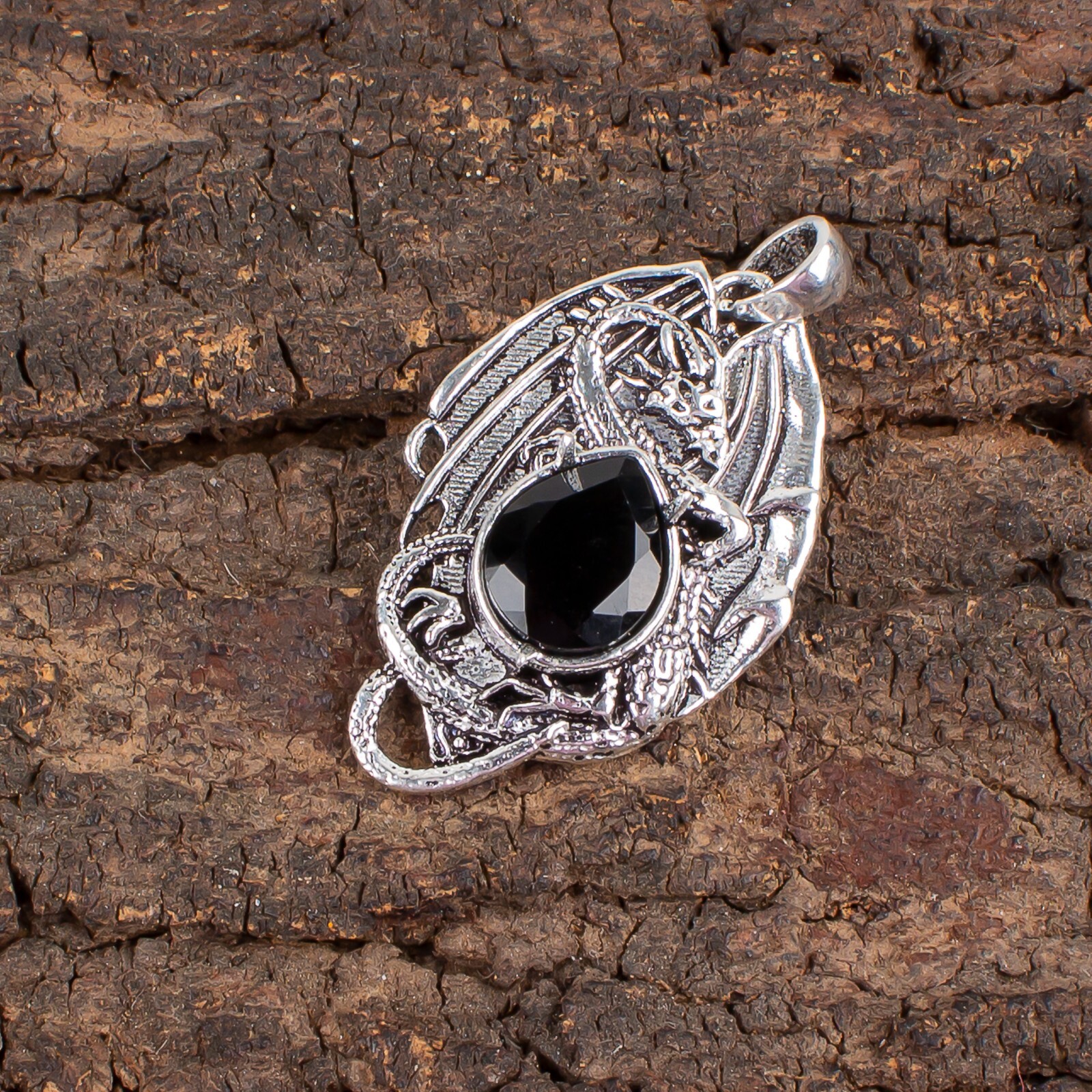 Birthday Gift For Her Natural Black Onyx Gemstone Pendant Boho 925 Silver