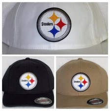Gorra Pittsburgh Steelers "FLEX FIT" 🏈PARCHE/LOGO CLÁSICO DE LA NFL 🏈3 TALLAS 🏈NUEVA