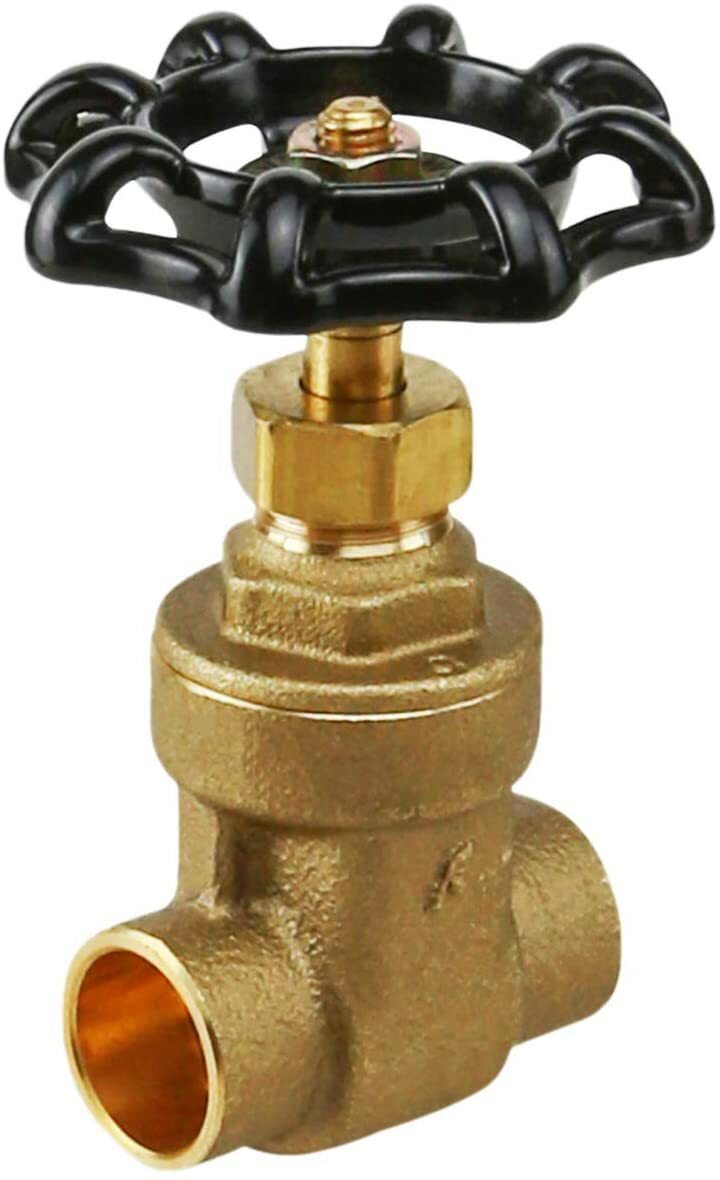 Lead Free 1/2"in Wheel Handle Brass Gate Valve Sweat Connection Cast Brass USA