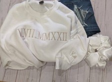 Wedding Couples Roman Number Couples Custom Embroidered Sweatshirt