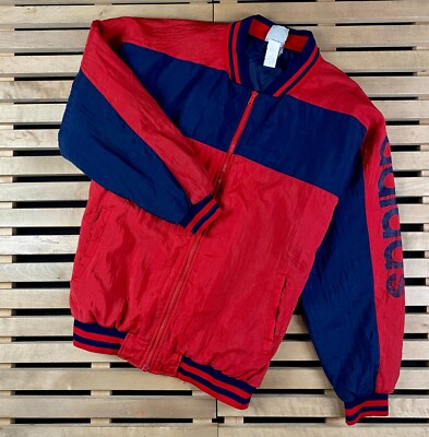 Mens Vintage Bomber Jacket Adidas Originals  Big Logo Size XL