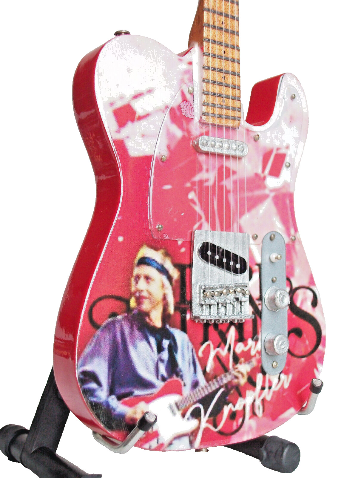 Guitare miniature Telecaster Mark Knopfler réplique de collection Dire Straits