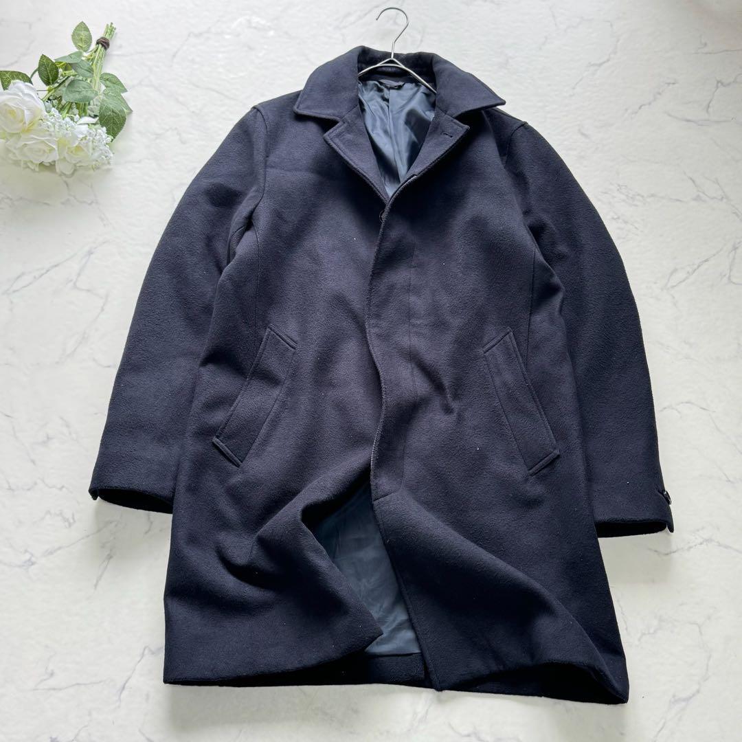 Inherit Chester Coat in M Navy Plain Simple Design