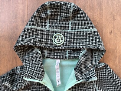 Lululemon Scuba Hoodie Cotton Fleece Zip Jacket Mint Green Black
