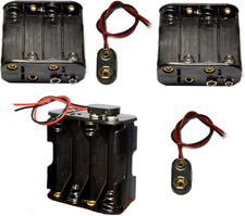 3 Pcs 8 X 1.5V AA Battery Holder Leads with 3 Pcs I Fonts Clip Connector