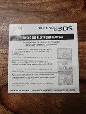 Nintendo 3DS Viewing the Electronic Manual Insert OEM Info Booklet – USA