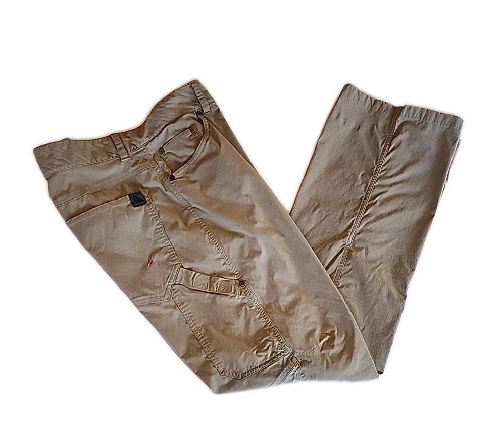 LL Bean Mens Cresta Cargo Hiking Pants 34x30 Water Resistant Lightweight Beige