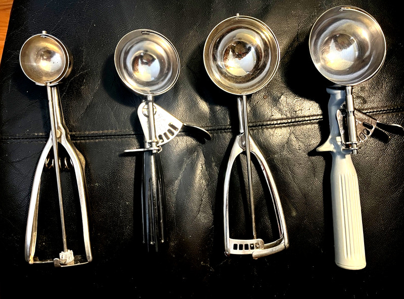 Vintage Ice Cream Scoop Lot of 4 Trigger & Push Button Release