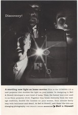 Bell Howell Projector Lumina 1.2 Startling Light on Home Movies 1959 Vintage Ad