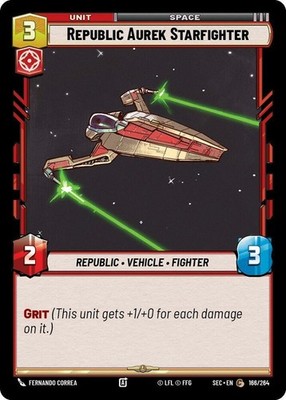 3X-Republic Aurek Starfighter-SWU06-Secrets of Power-Star Wars Unlimited