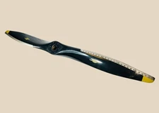 Flottorp Wooden Aircraft Propeller | Black Lacquer with Aluminum Edge & Decals |