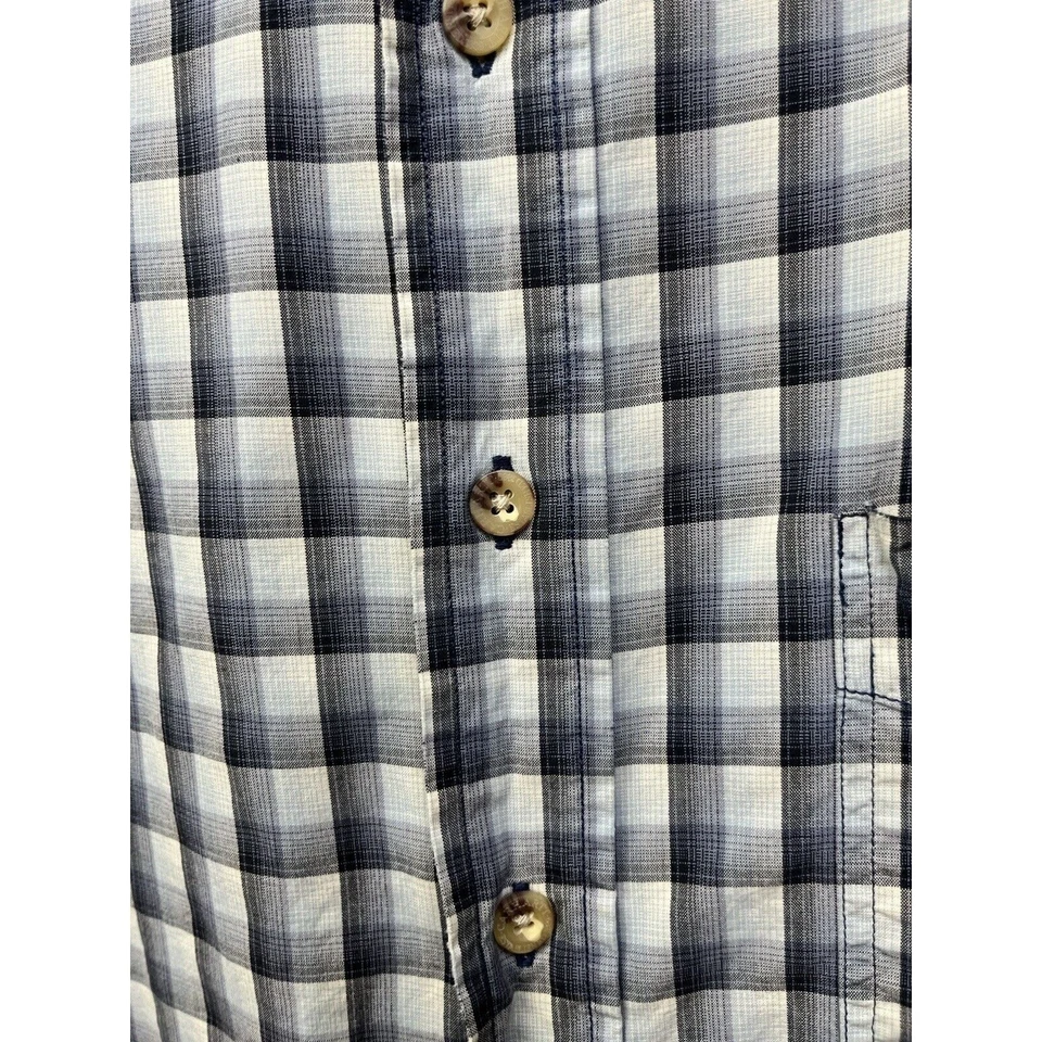 Carhartt Shirt Mens Large Button Up Pocket Blue Gray Plaid Work Wear - Image 4 of 4