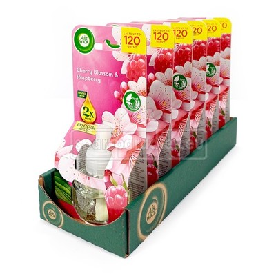 (225,88 EUR/l) 6 x 19 ml Air Wick Duftstecker Duftölflakon Kirschblüte Himbeere