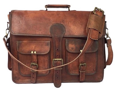 Leather Bag Business Messenger Laptop Shoulder Briefcase made By JMB TM