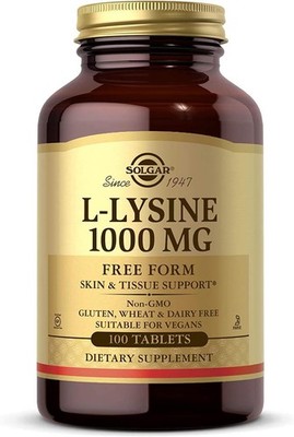 Solgar L-Lysine 1000 mg, 100 Tablets - Enhanced 100 Count (Pack of 1) 