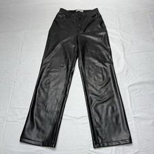 Abercrombie  Fitch 90s Relaxed Ultra High Rise Vegan Leather Pants Sz 6