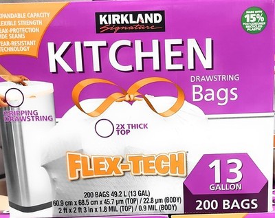 Bundle with Kirkland Signature Flex-Tech 13 Gallon Kitchen Garbage Bags with ...