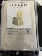 SureFit Dining Chair Slipcover Cotton Duck Natural Relaxed Fit LONG  New