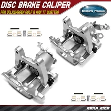 Pair Rear Disc Brake Caliper w/ Bracket for Volkswagen Golf R Audi TT Quattro VW