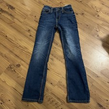 Wrangler Girls Jeans Size 12 Slim Blue Western Bootcut Embroidered W Pockets