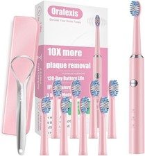 Electric Sonic Toothbrush 40,000 VPM with 8 Brush Heads Fast Charge 120 Days