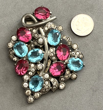 Rare Art Deco 1940 s EISENBERG Blue & Pink Op...