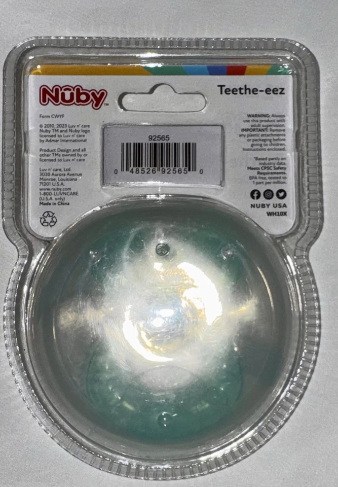 Nuby Silicone Teether Teethe-EEZ Teether w/ Bristles Soothes & Clean Gums w/Case - Image 2 of 2