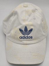 Adidas Blue Trefoil Embroidered/ White screen printed/ White Adjustable Hat OS