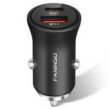 USB C Car Charger, 60W Dual Port USB  C  USB  A PD/QC Fast Charging 12V/24V ...