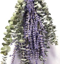 68/120Pcs Real Dried Eucalyptus for Shower  Preserved Lavender Bouquet, 17'' Na