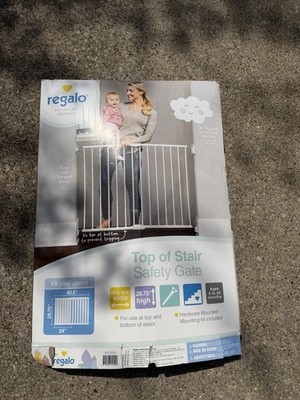 Regalo 2-in-1 Extra Wide Stairway and Hallway Walk ThroughBaby Safety Gate Open