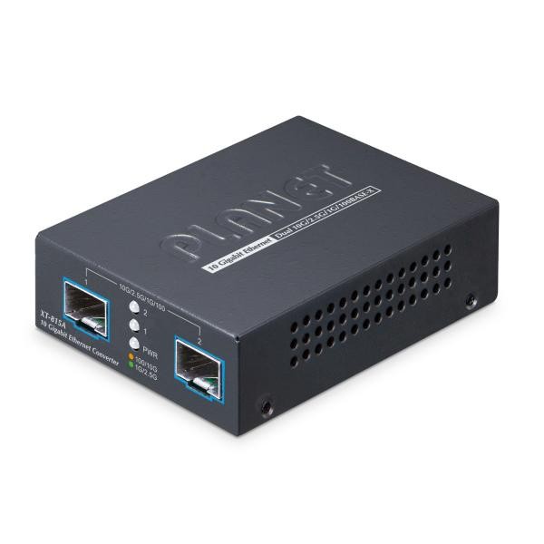 PLANET 2-Port 10G/2.5G/1G/100BASE-X convertitore multimediale di rete Nero (PLAN