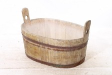 große alte Holzwanne Bottich Holz Wanne Retro Pflanzschale Deko