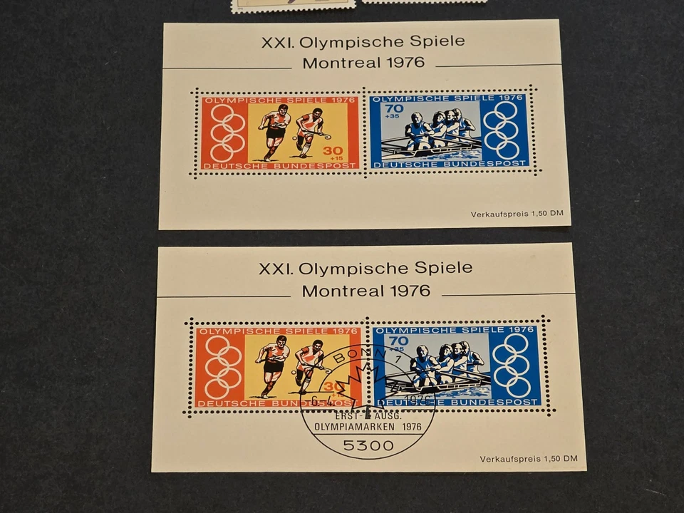1976 Germany Montreal Olympics XX1 Spiele MNH FDC Set Michel Block 27-28 Mi# 875 - Image 2 of 3