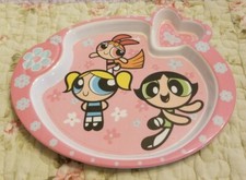 VTG ZAK DESIGNS PINK, FLOWERS, MULTICOLORED POWERPUFF GIRLS CHILD'S FOOD DISH