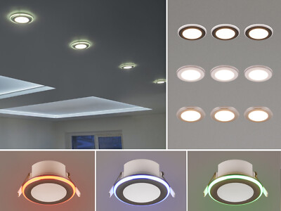 Extra flache LED Einbaustrahler dimmbar 230V ohne Trafo mit RGBW Farbwechsler