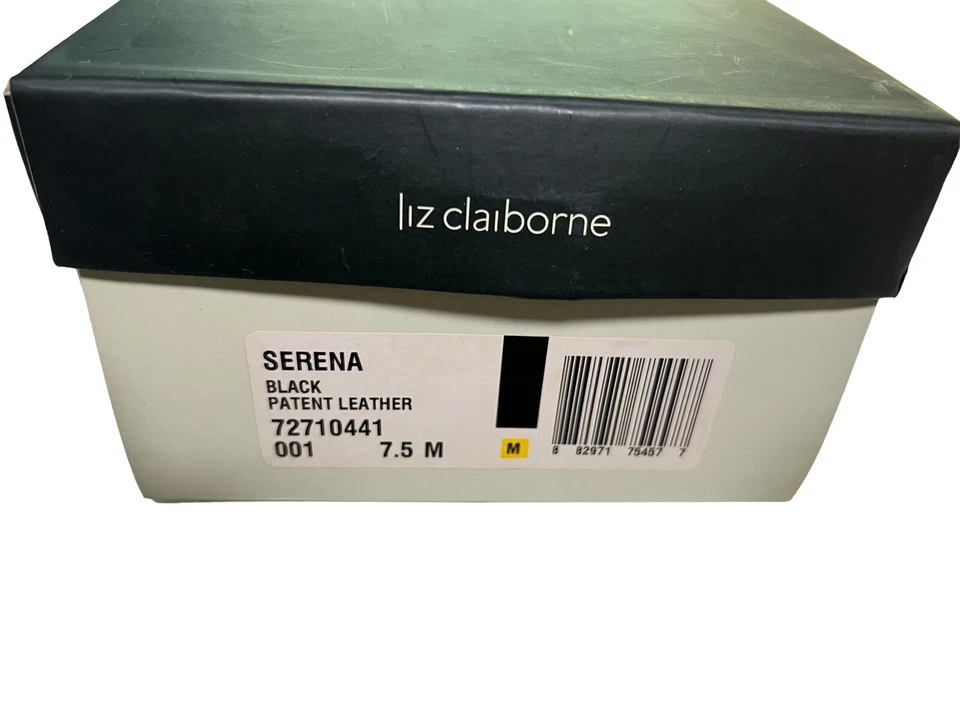 Liz Claiborne Womens Pumps 7.5M Black Serena Patent 2" Heel Classic Peep Toe - Image 3 of 4