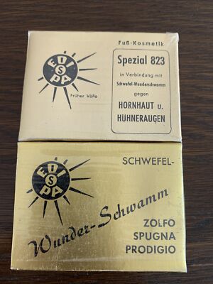 EDI PA Fuß-Kosmetik Hornhautmittel und Wunder-Schwamm vintage in OVP