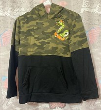 Boy's OLD NAVY Graphic Pullover Hoodie Size L 10-12 Skateboard Kangaroo Pockets