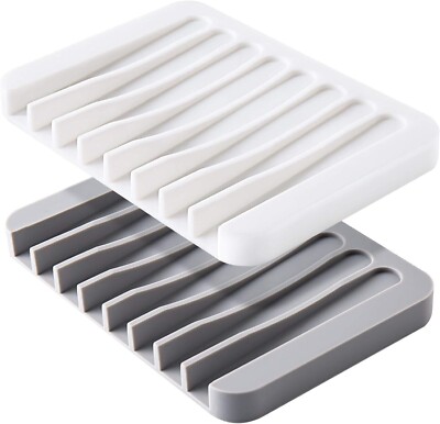 2PCS Mcyye Self Draining Soap Dishes, Premium Silicone Soap Holder & Saver.....