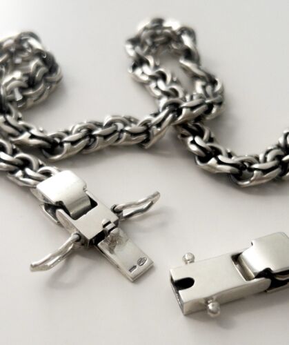 Collana brutale da uomo in argento sterling massiccio (925) Bismark, 110 gr, 65 cm - Foto 4 di 7