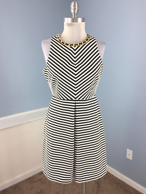 Jessica Simpson Black White Stripe Dress Gold Chain S 4 Flare Career Cocktail | eBay Jessica Simpson Black White Stripe Dress Gold Chain S 4 Flare Career Cocktail | eBay