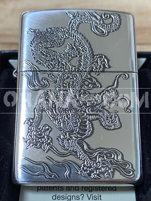 Zippo Silver Ibushi Polished Dragon Back Fan Japanese Pattern Oil