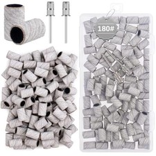 100 Pcs Professional Sanding Bands for Nail Drill Manicure Files Set, 180 Grit