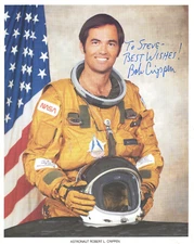 BOB CRIPPEN HAND SIGNED 8x10 COLOR PHOTO+COA        NASA ASTRONAUT      TO STEVE